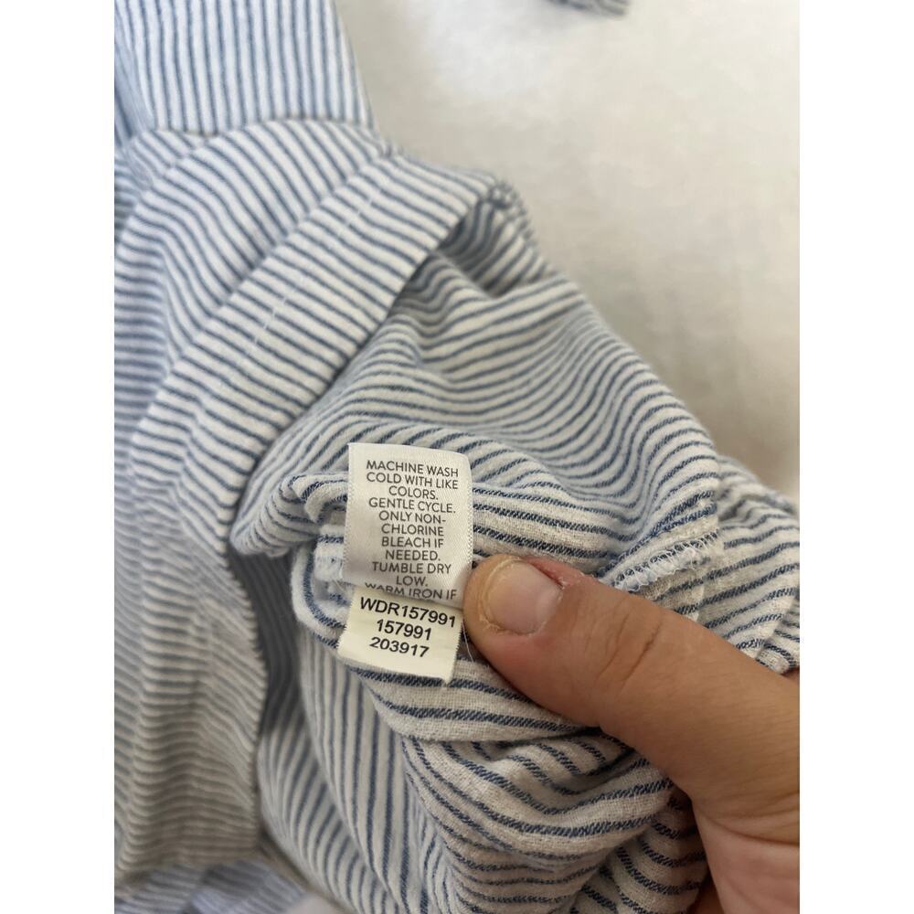 J. Jill Embroidered Pinstripe Tunic Dress sz L Coastal Coverup Vacation Bohemian - Picture 9 of 9